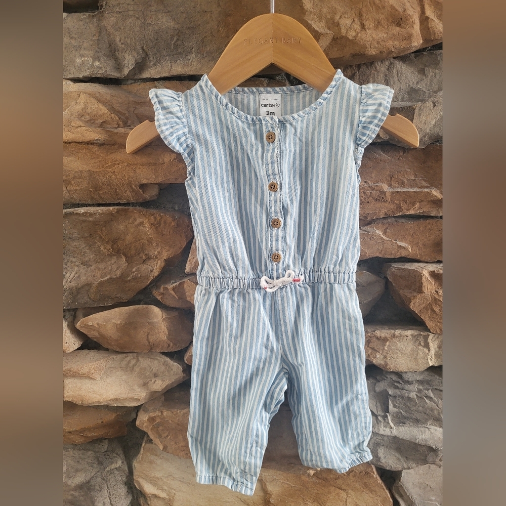 Carter's Baby Girl Striped Utility Jumpsuit 3m
